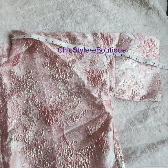 H&M Ramadan Modest Collection Brocade Kaftan Dress Light Pink sz M NWT - Picture 14 of 16